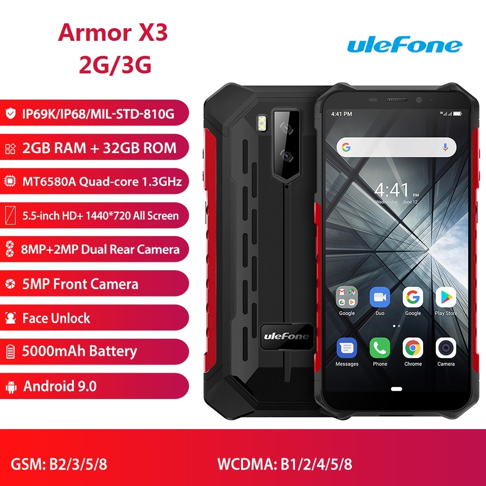 Ulefone Ƹ X3 5.5 ġ HD Ʈ, ȵ̵ 9.0, ..